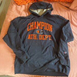 Champion Black and Orange Athletic Sweater